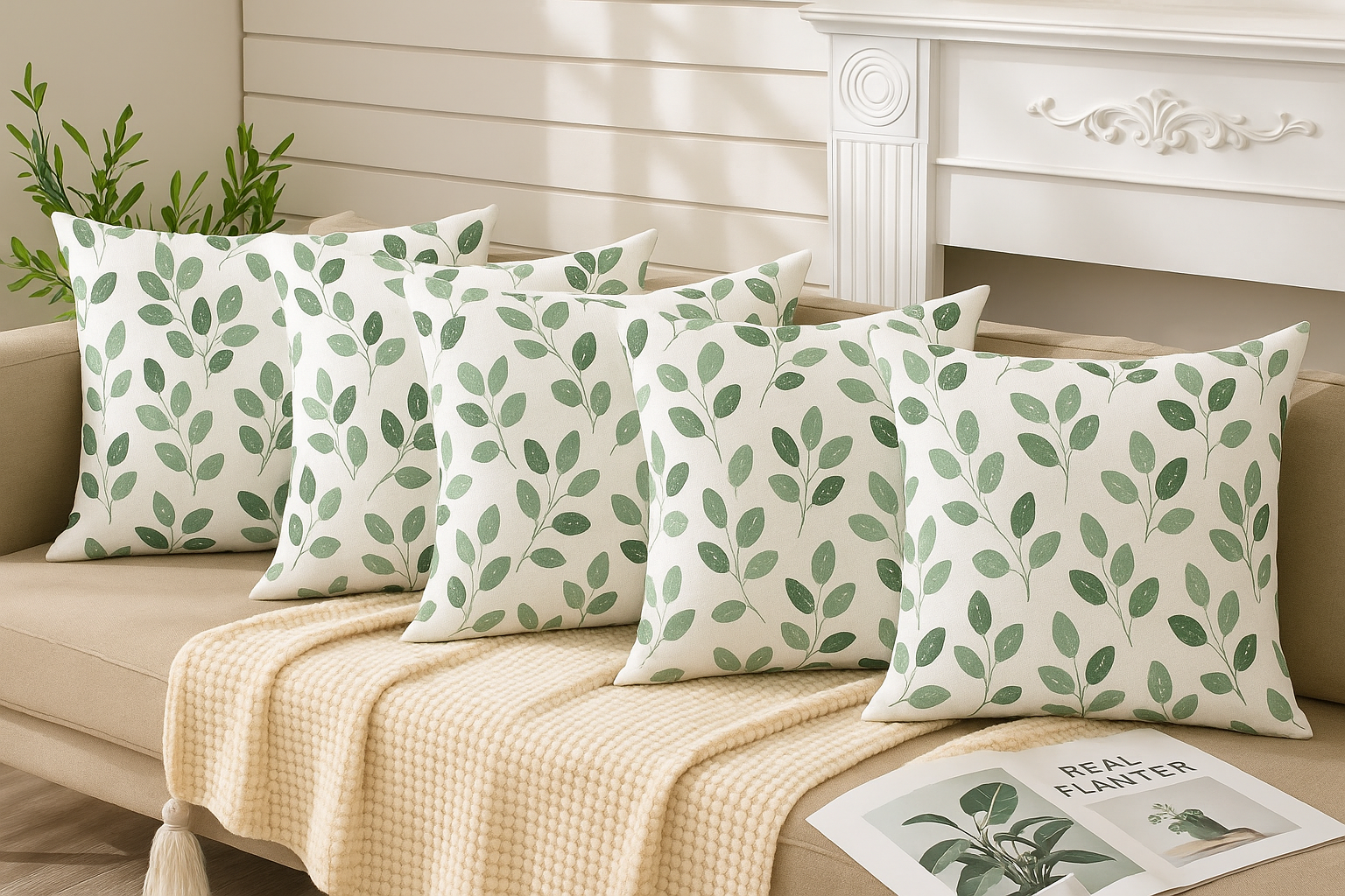 Set Of Cushion covers Placed in a sofas