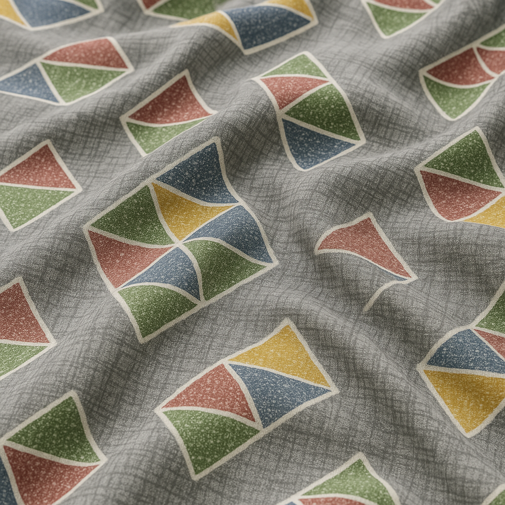 Vibrant Queen Size Bedsheet Set – Triangle Mosaic Print with Pillow Covers