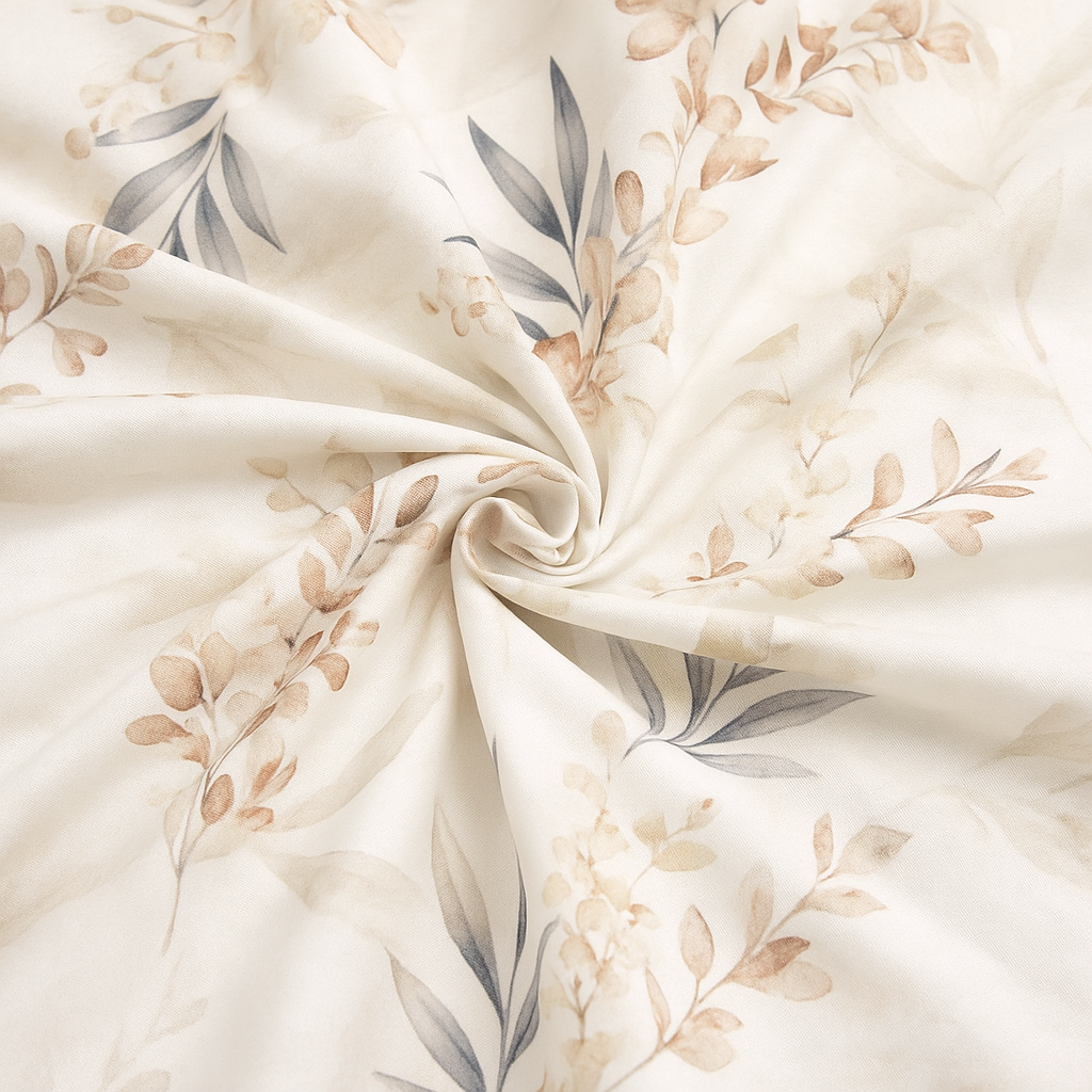 Elegant Botanical Bedsheet – King Size Cotton Set with Pillow Covers